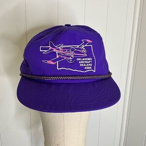 Vintage Designer Award Headwear Oklahoma Aviation Aviation Rope Hat Snapback
